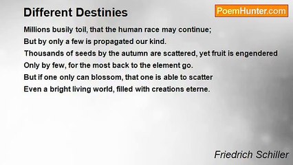 Friedrich Schiller - Different Destinies