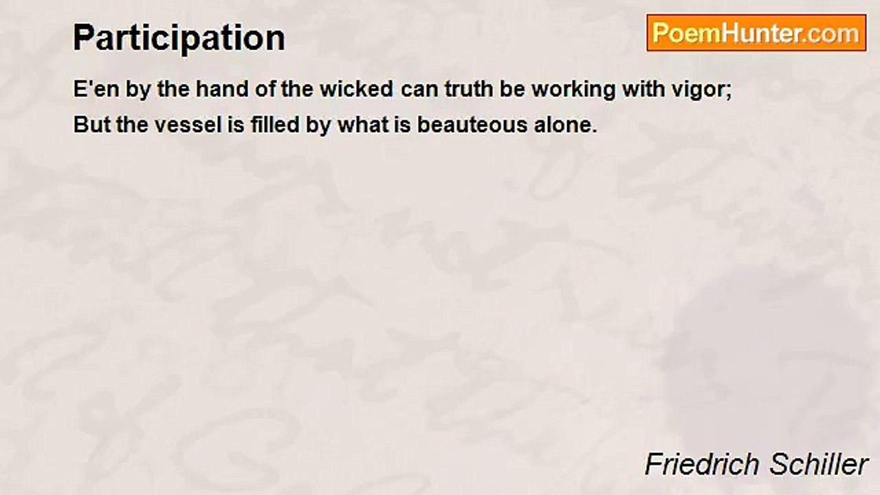 Friedrich Schiller - Participation
