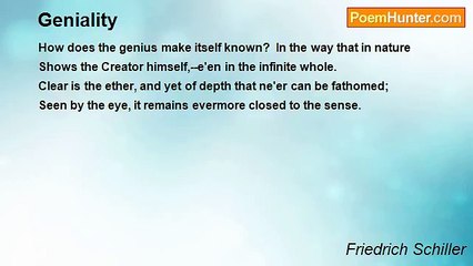 Friedrich Schiller - Geniality