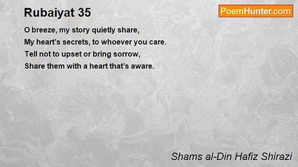 Shams al-Din Hafiz Shirazi - Rubaiyat 35
