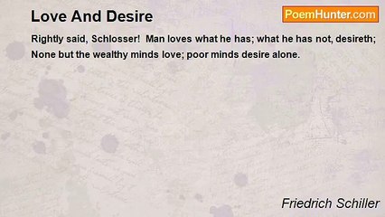 Friedrich Schiller - Love And Desire