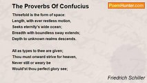 Friedrich Schiller - The Proverbs Of Confucius