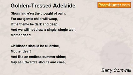 Barry Cornwall - Golden-Tressed Adelaide