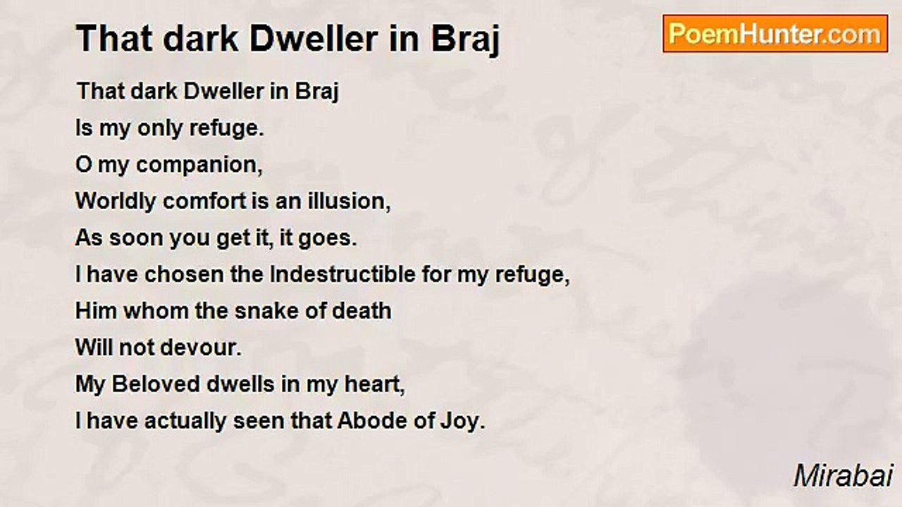 Mirabai - That dark Dweller in Braj