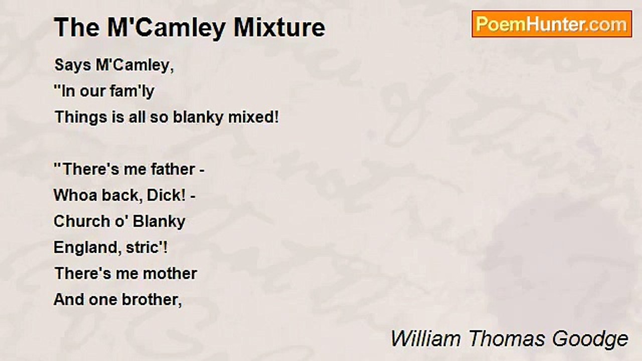 William Thomas Goodge - The M'Camley Mixture