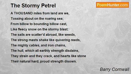 Barry Cornwall - The Stormy Petrel