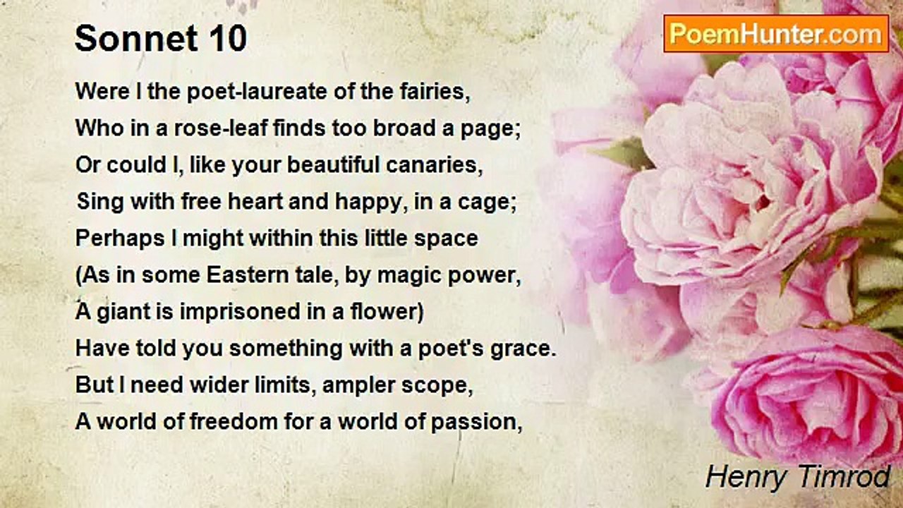 Henry Timrod - Sonnet 10