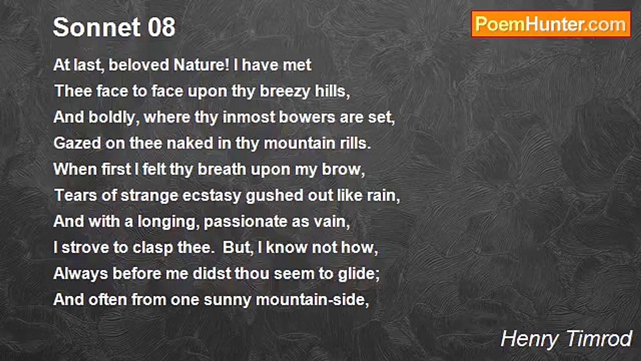 Henry Timrod - Sonnet 08