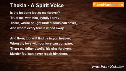 Friedrich Schiller - Thekla - A Spirit Voice