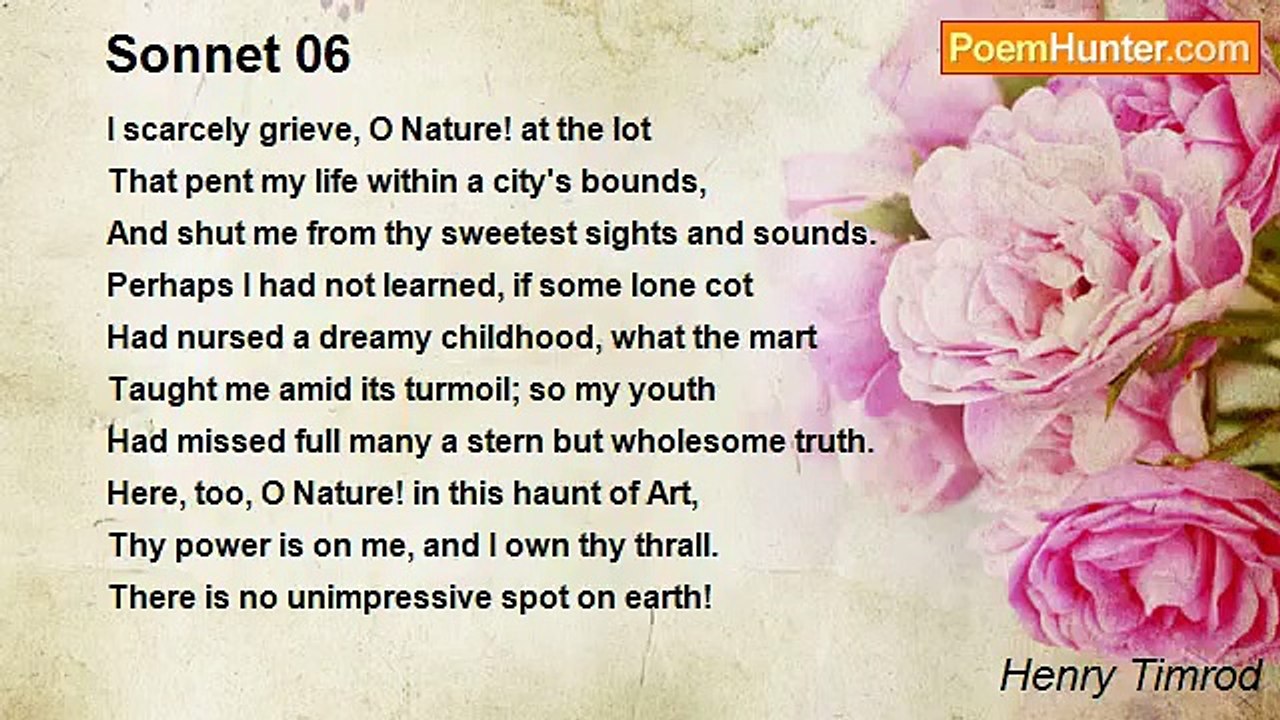Henry Timrod - Sonnet 06