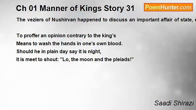 Saadi Shirazi - Ch 01 Manner of Kings Story 31