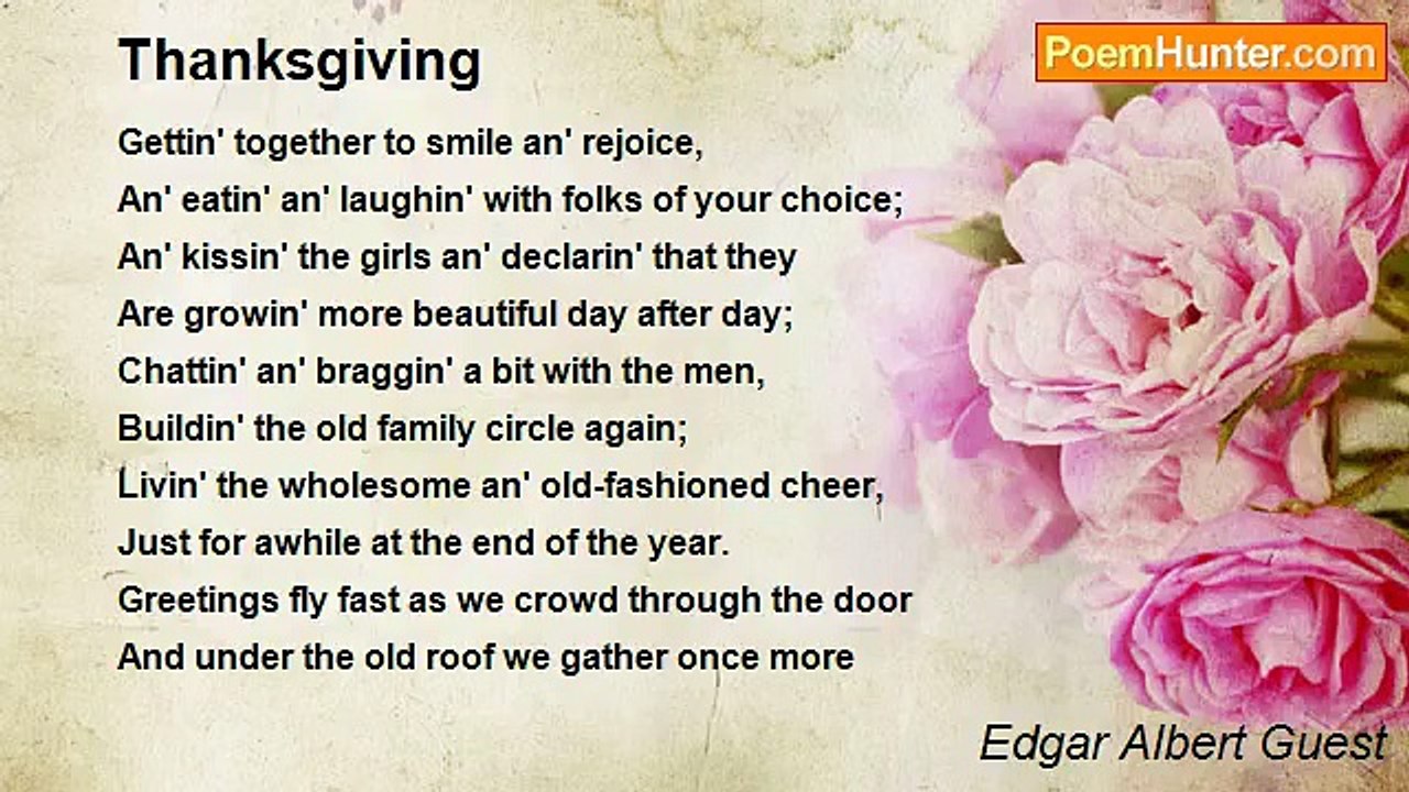 Edgar Albert Guest - Thanksgiving