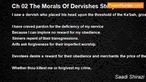 Saadi Shirazi - Ch 02 The Morals Of Dervishes Story 02