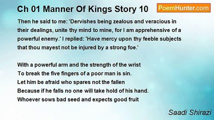 Saadi Shirazi - Ch 01 Manner Of Kings Story 10