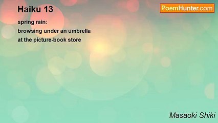 Masaoki Shiki - Haiku 13