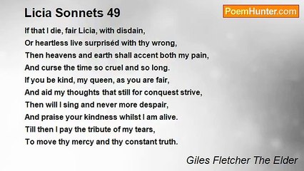 Giles Fletcher The Elder - Licia Sonnets 49