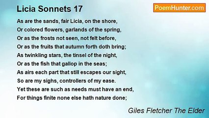 Giles Fletcher The Elder - Licia Sonnets 17