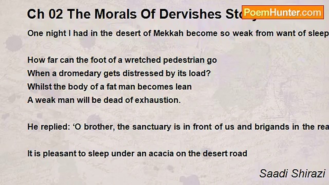 Saadi Shirazi - Ch 02 The Morals Of Dervishes S...