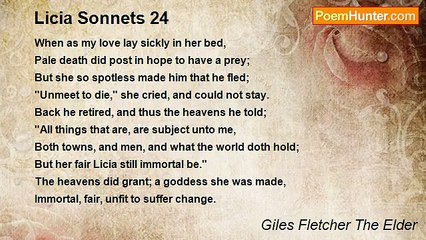Giles Fletcher The Elder - Licia Sonnets 24