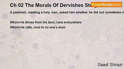 Saadi Shirazi - Ch 02 The Morals Of Dervishes Story 15