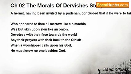 Saadi Shirazi - Ch 02 The Morals Of Dervishes Story 18