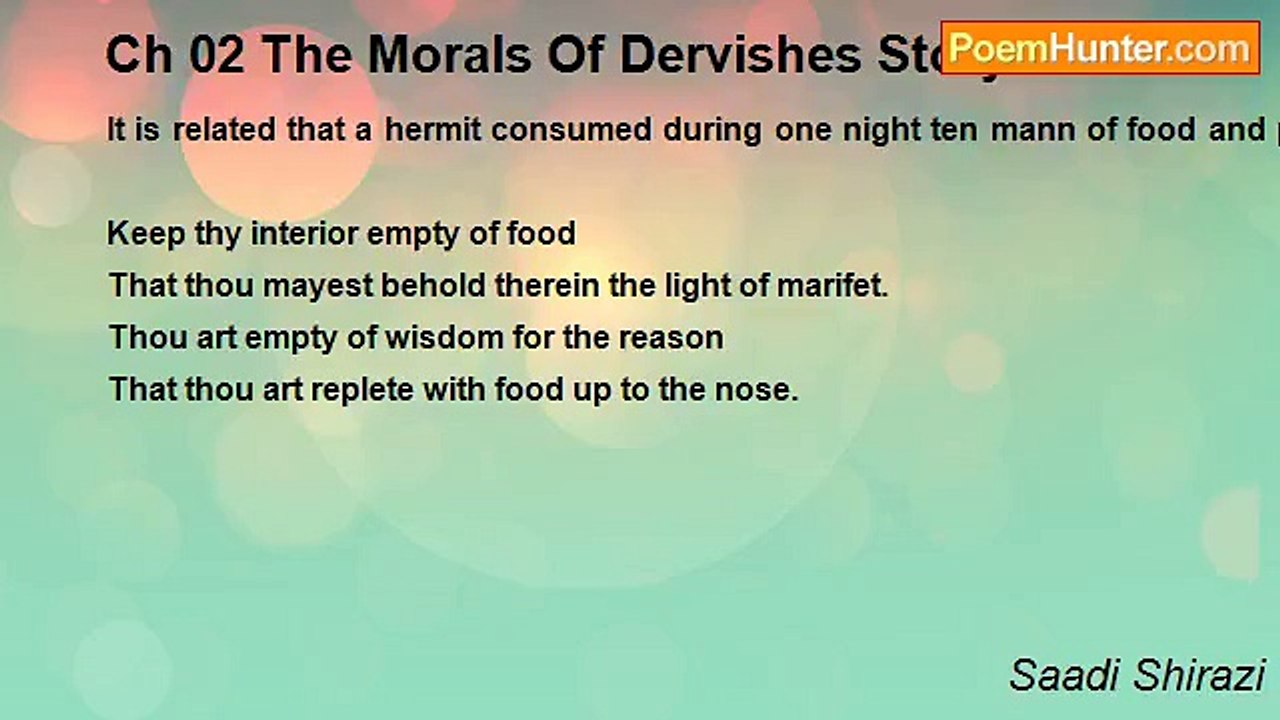 Saadi Shirazi - Ch 02 The Morals Of Dervishes Story 22