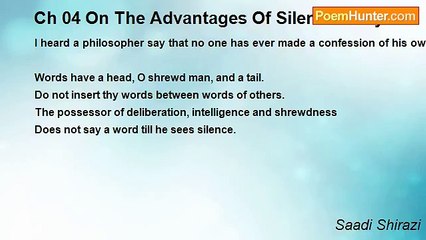 Saadi Shirazi - Ch 04 On The Advantages Of Silence Story 07