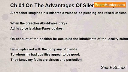 Saadi Shirazi - Ch 04 On The Advantages Of Silence Story 12