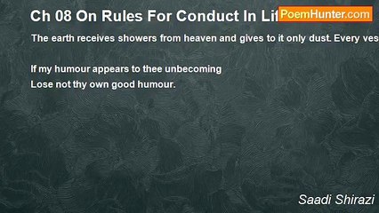 Saadi Shirazi - Ch 08 On Rules For Conduct In Life - Maxim 69