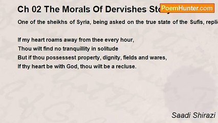 Saadi Shirazi - Ch 02 The Morals Of Dervishes Story 25
