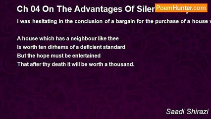 Saadi Shirazi - Ch 04 On The Advantages Of Silence Story 09