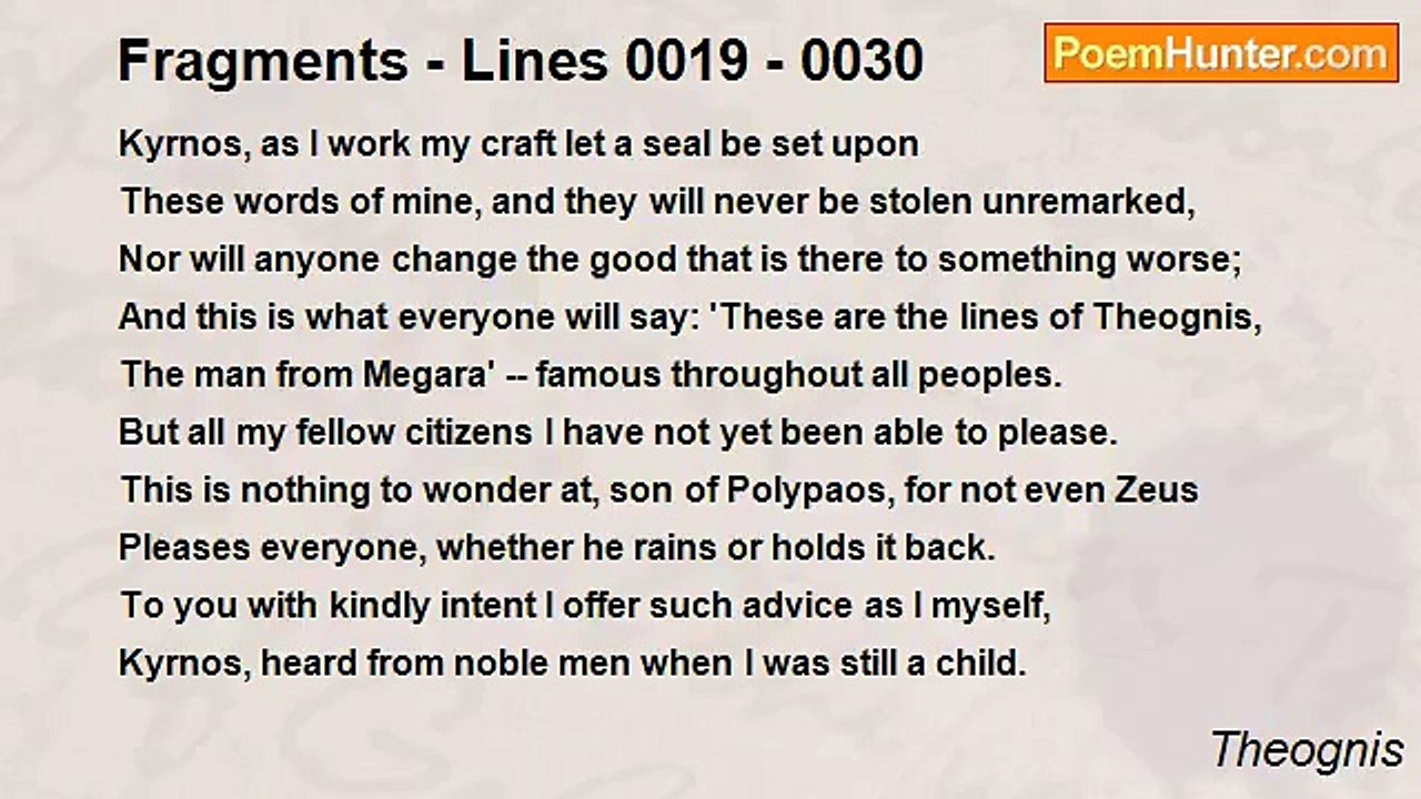 Theognis - Fragments - Lines 0019 - 0030