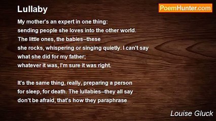 Louise Gluck - Lullaby