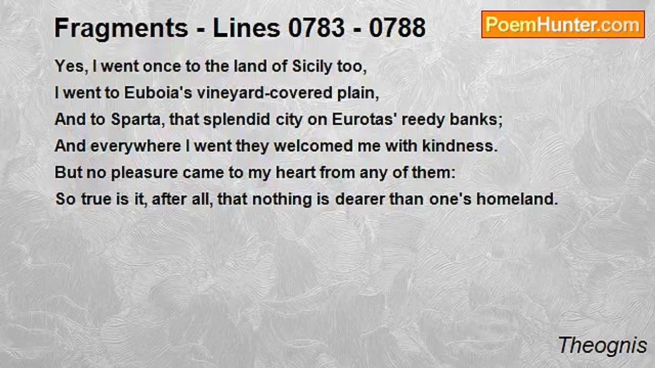 Theognis - Fragments - Lines 0783 - 0788