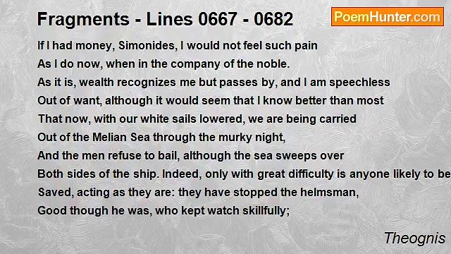 Theognis - Fragments - Lines 0667 - 0682