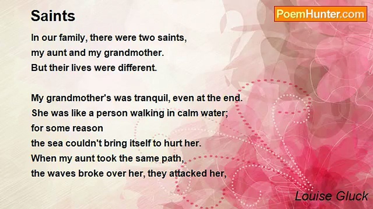 Louise Gluck - Saints