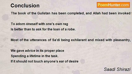 Saadi Shirazi - Conclusion
