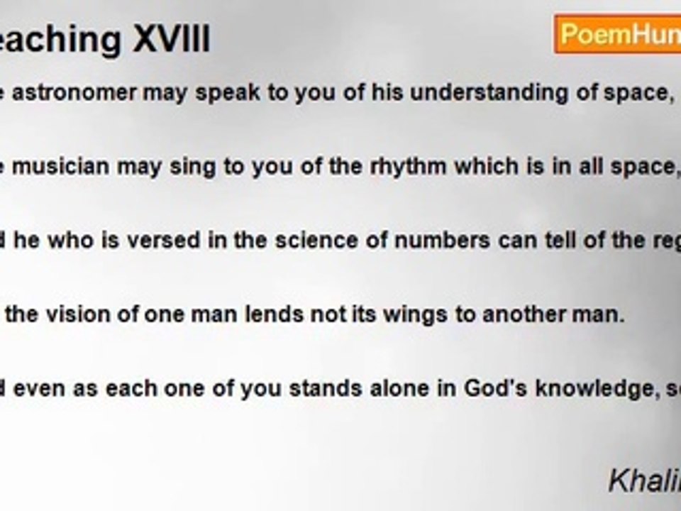 Khalil Gibran - Teaching XVIII