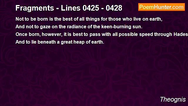 Theognis - Fragments - Lines 0425 - 0428