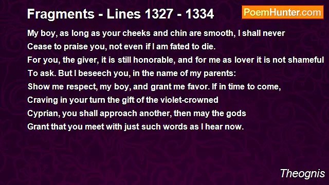 Theognis - Fragments - Lines 1327 - 1334