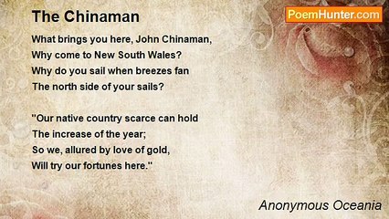Anonymous Oceania - The Chinaman