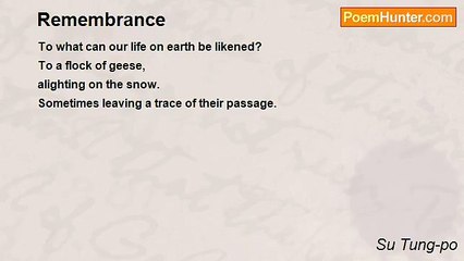 Su Tung-po - Remembrance