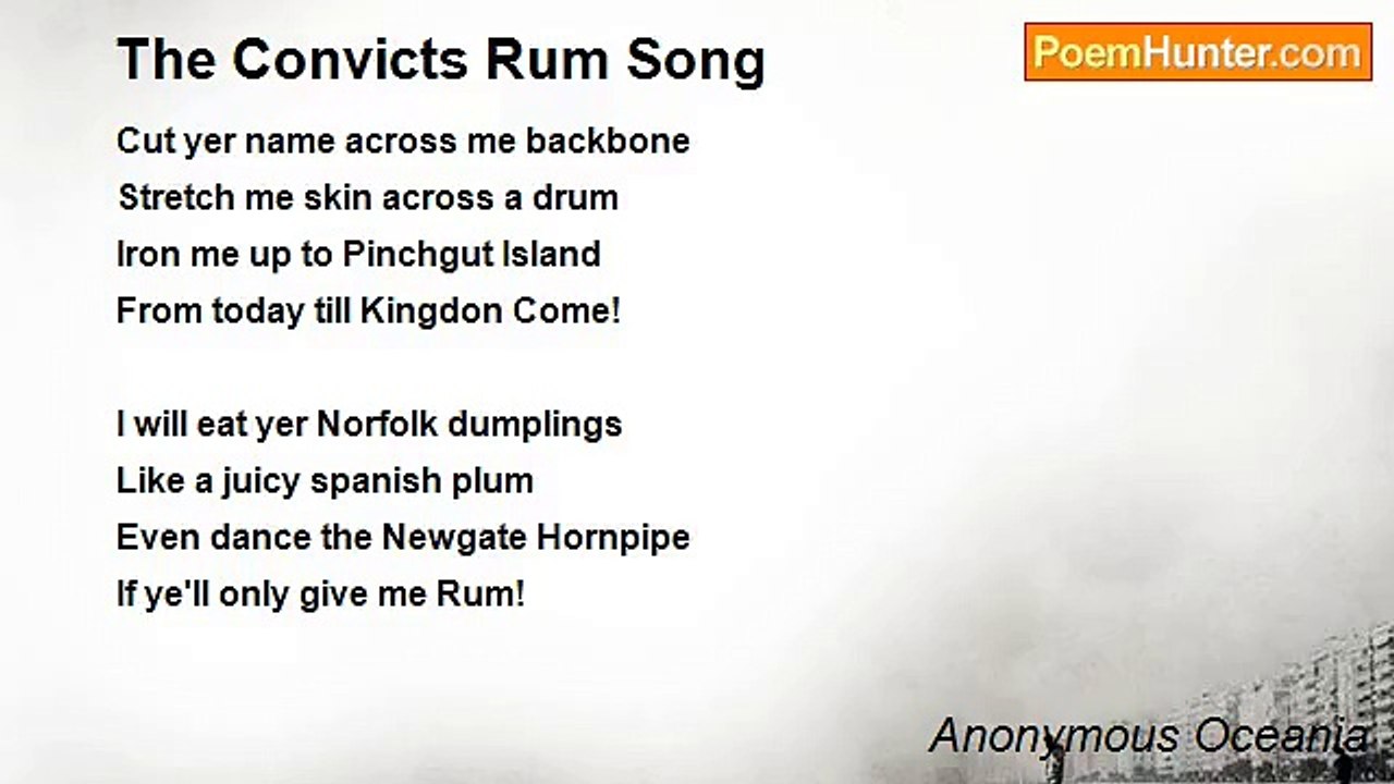 Anonymous Oceania - The Convicts Rum Song