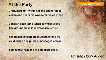 Wystan Hugh Auden - At the Party