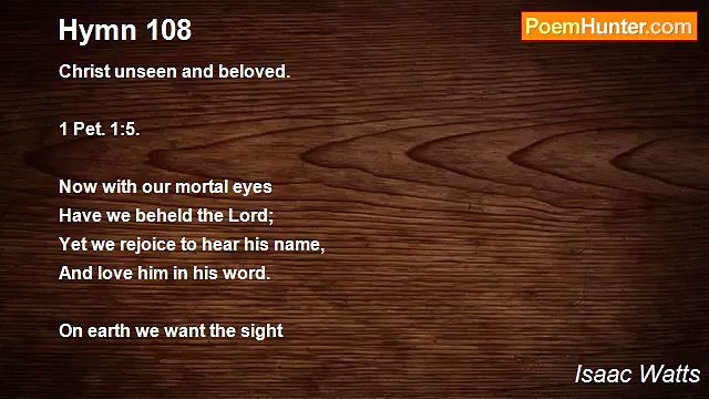 Isaac Watts - Hymn 108