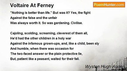 Wystan Hugh Auden - Voltaire At Ferney