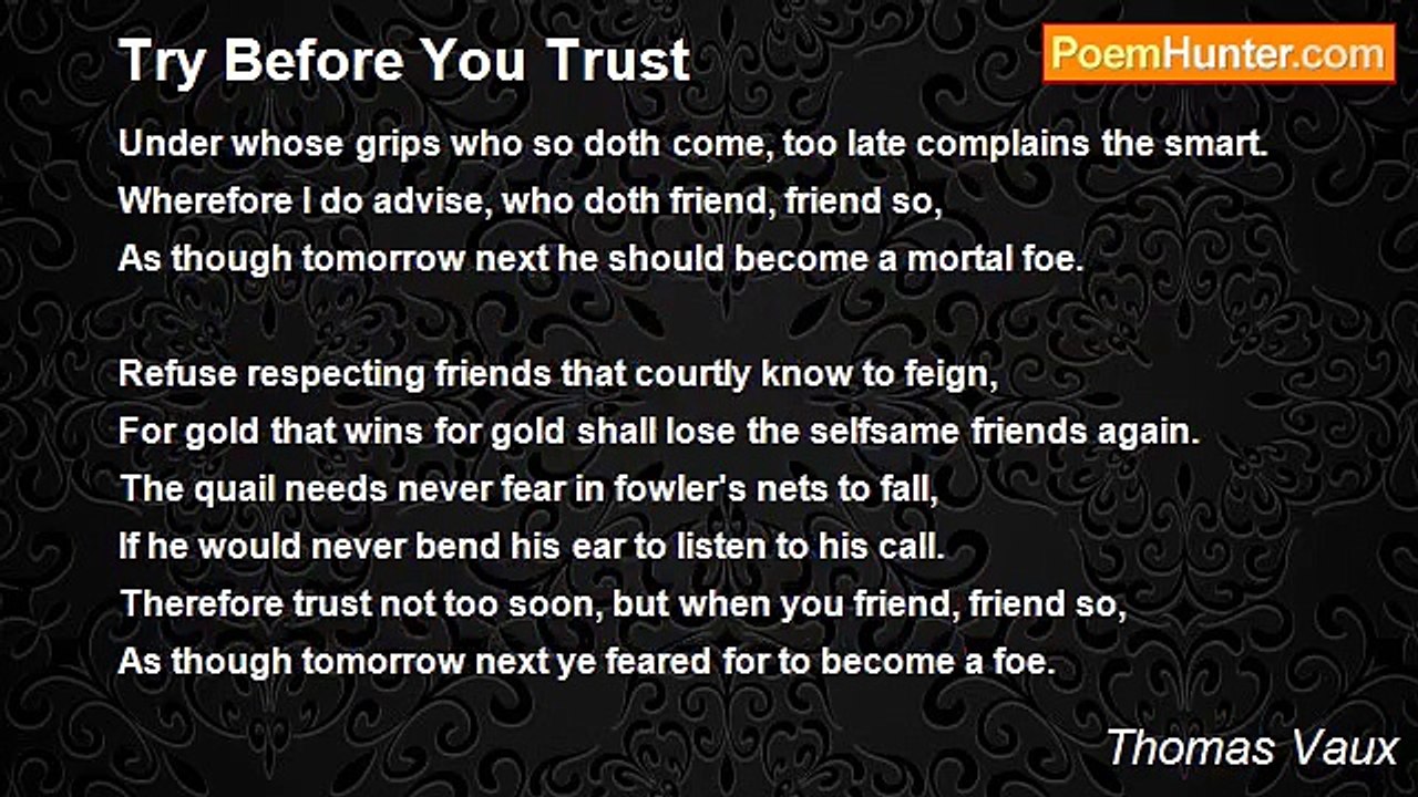Thomas Vaux - Try Before You Trust