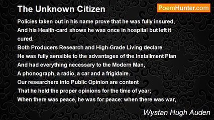 Wystan Hugh Auden - The Unknown Citizen