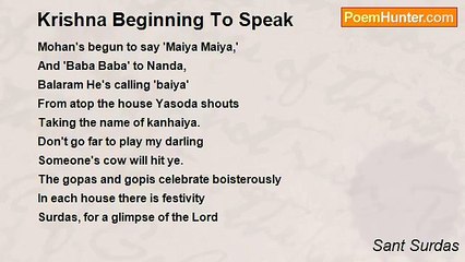 Sant Surdas - Krishna Beginning To Speak