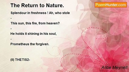 Alice Meynell - The Return to Nature.